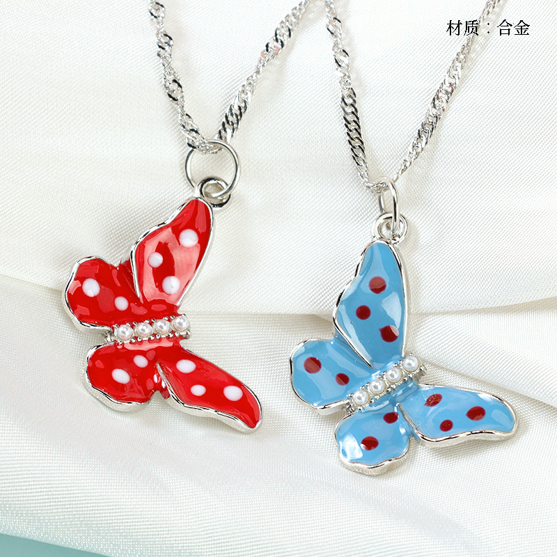 Dripping Oil Dot Butterfly Necklace