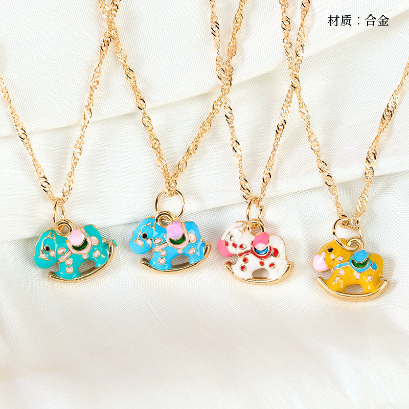 Dripping Oil Color Trojan Necklace