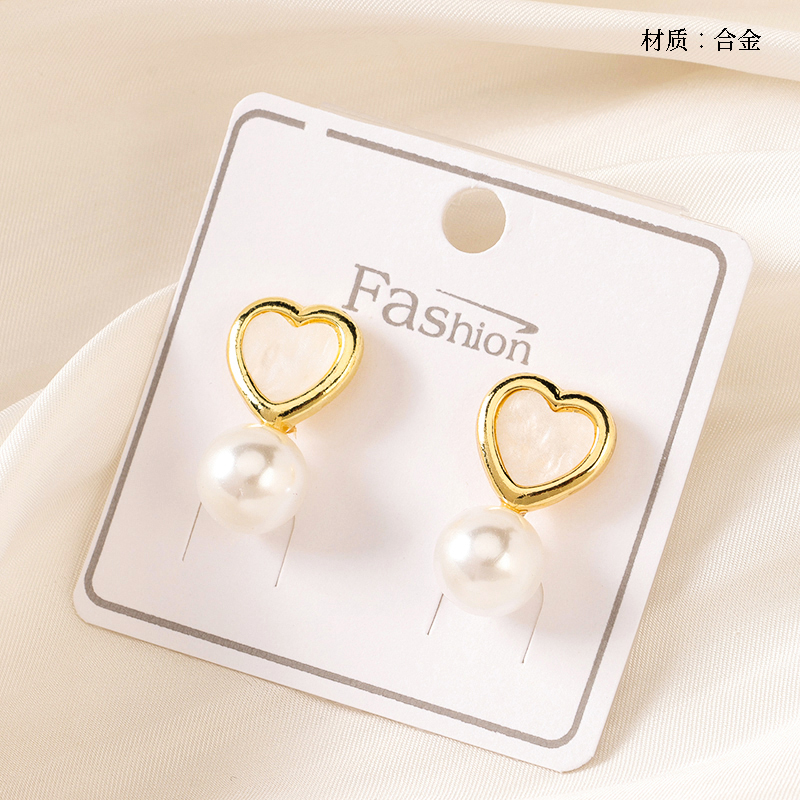 Long love pearl earrings