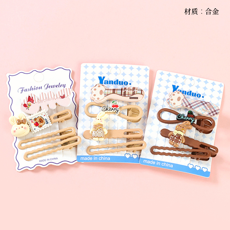 Boxed four cartoon accessories duck clip combination