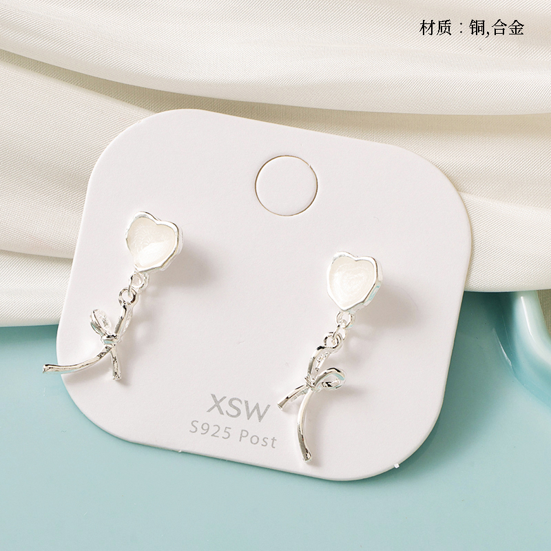 French Style Long Love Bow Stud Earrings