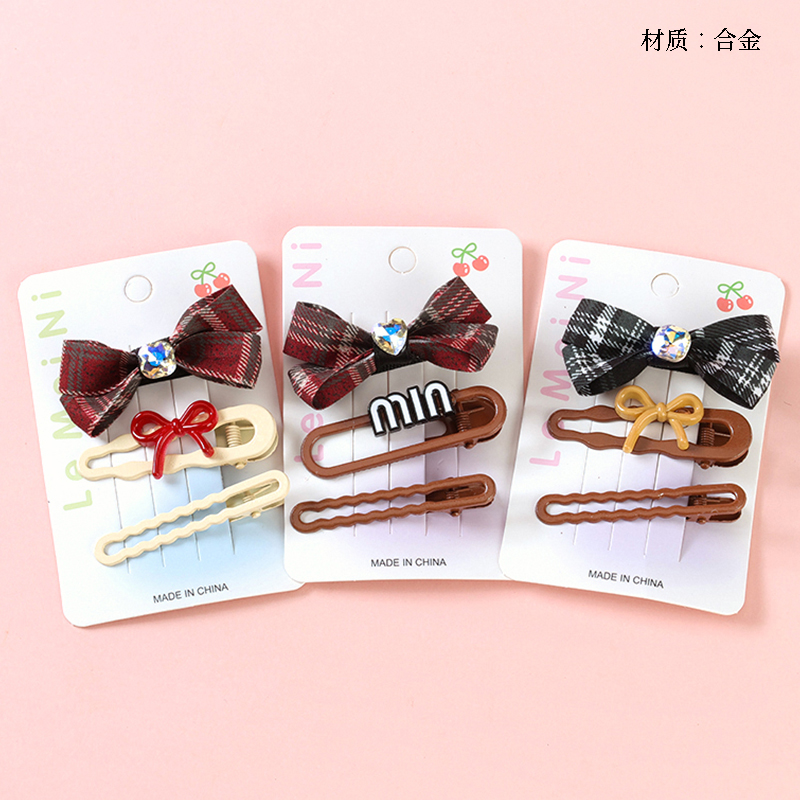 Boxed Houndstooth Bow Accessories Duck Clip