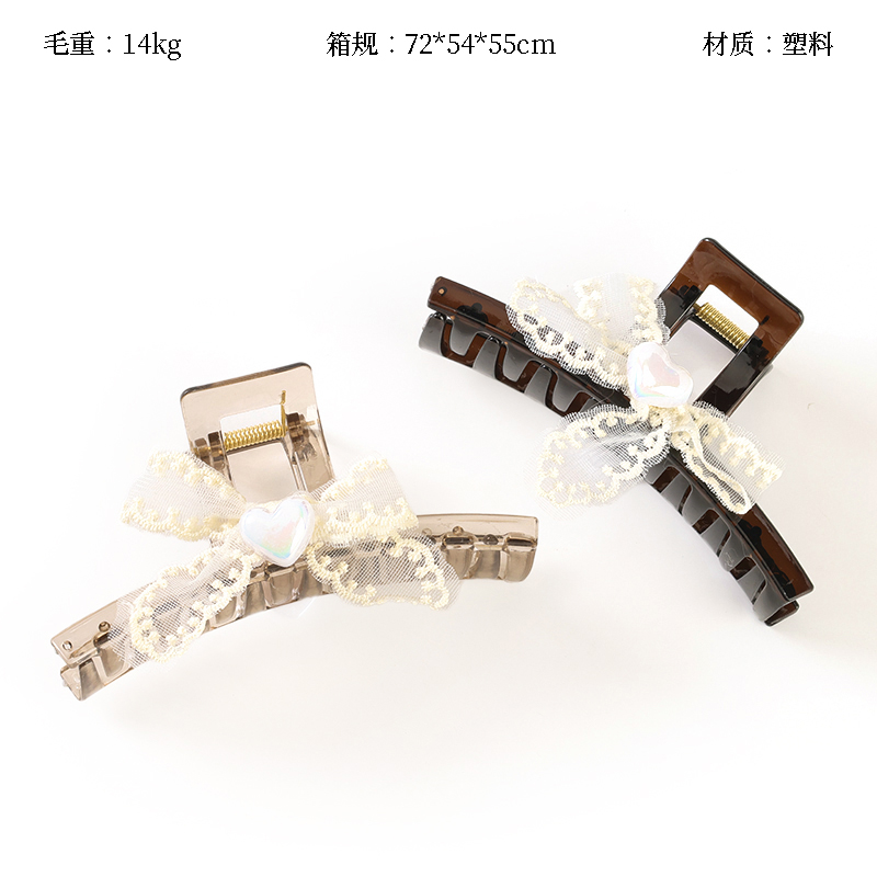 13cm AB lace bow claw