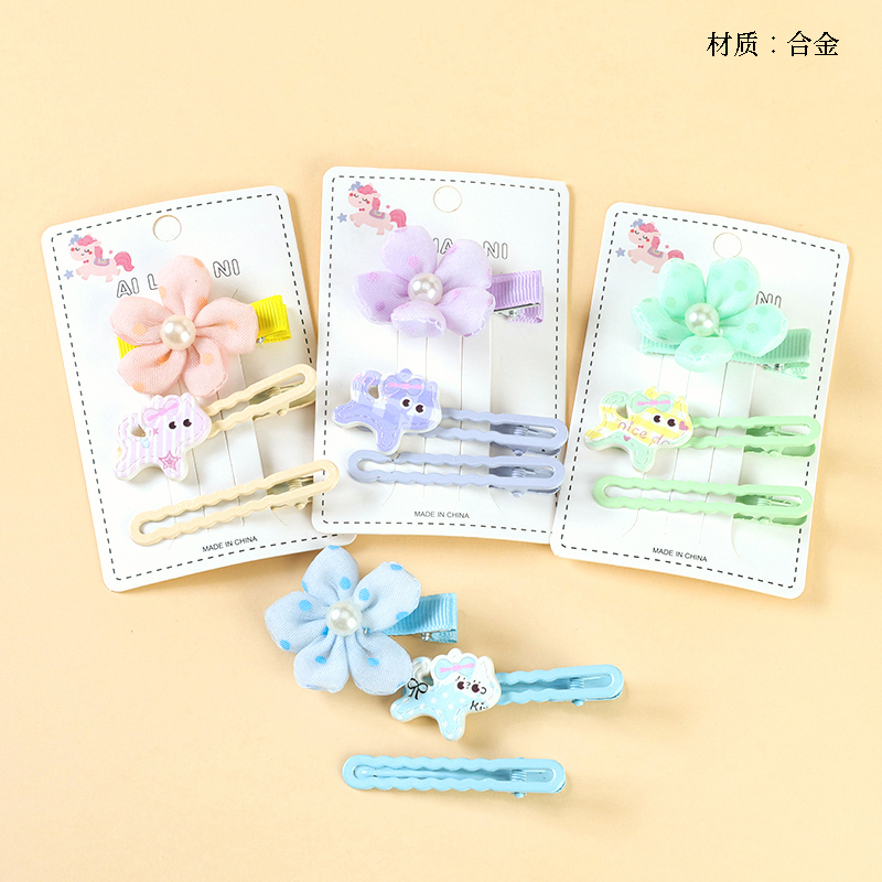 Box Plaid Flower Accessories Duck Clip