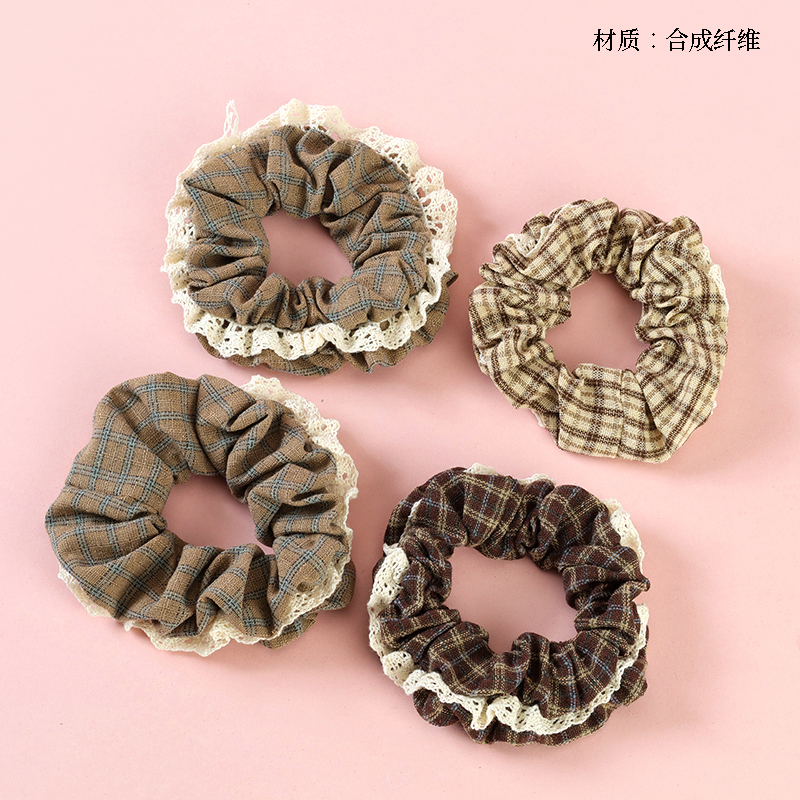 Vintage lace plaid large intestine ring