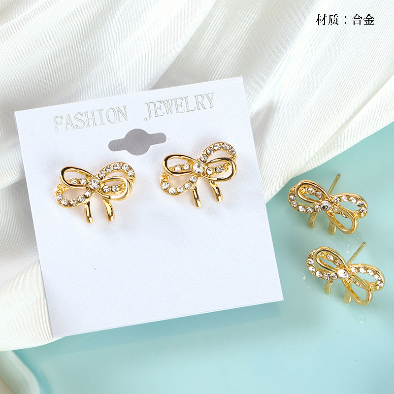 Simple Double Bow Stud Earrings