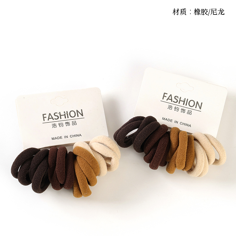 Sixteen curry color ecka cotton rubber bands (small circle)