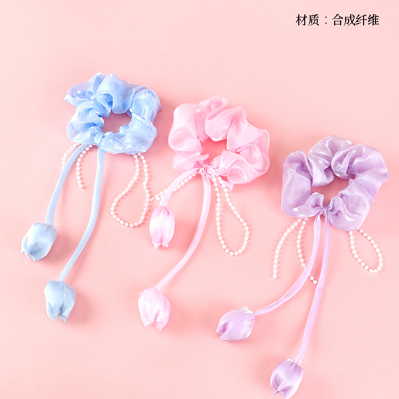 Mermaid Ji Tulip Pearl Bow Intestinal Circle