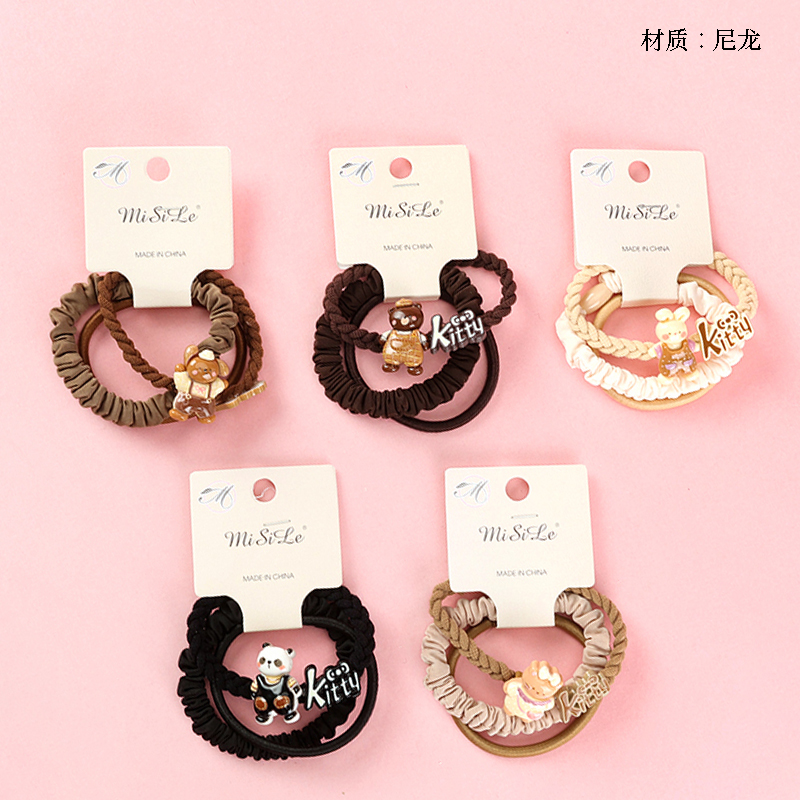 Curry color letter animal accessories combination rubber band (3)