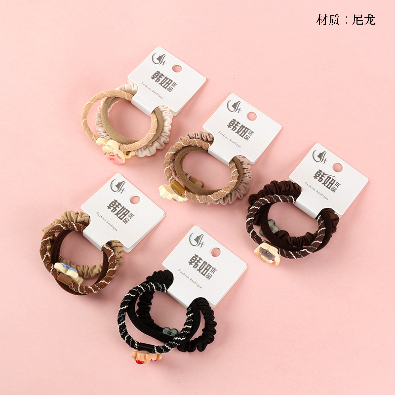 Curry color cartoon animal accessories combination rubber band (3)