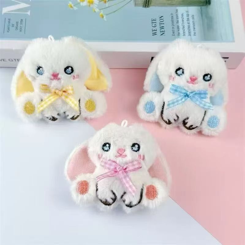 Bow bunny plush pendant