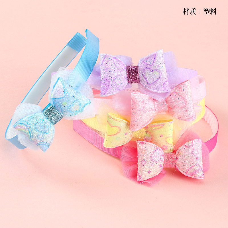 Double-layer gauze bow tie children's head buckle