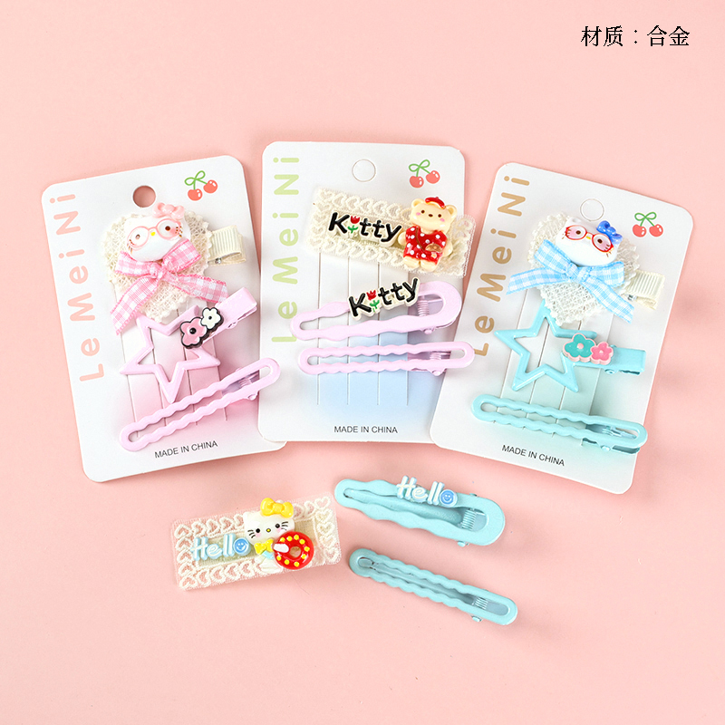 Boxed Lace Cartoon Accessories Duck Clip Set