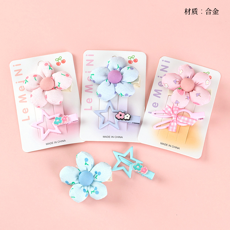 Boxed Color Five-petal Flower Accessories Duck Clip
