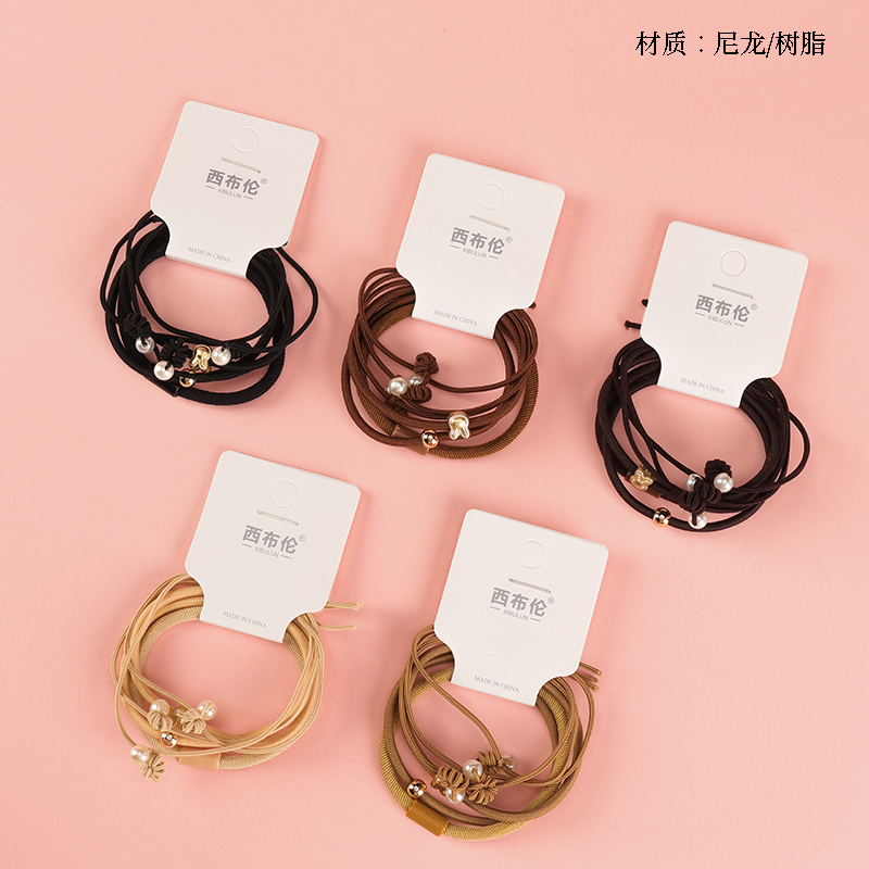 Four Curry Gold Beads Accessories Combination Rubber Tendons