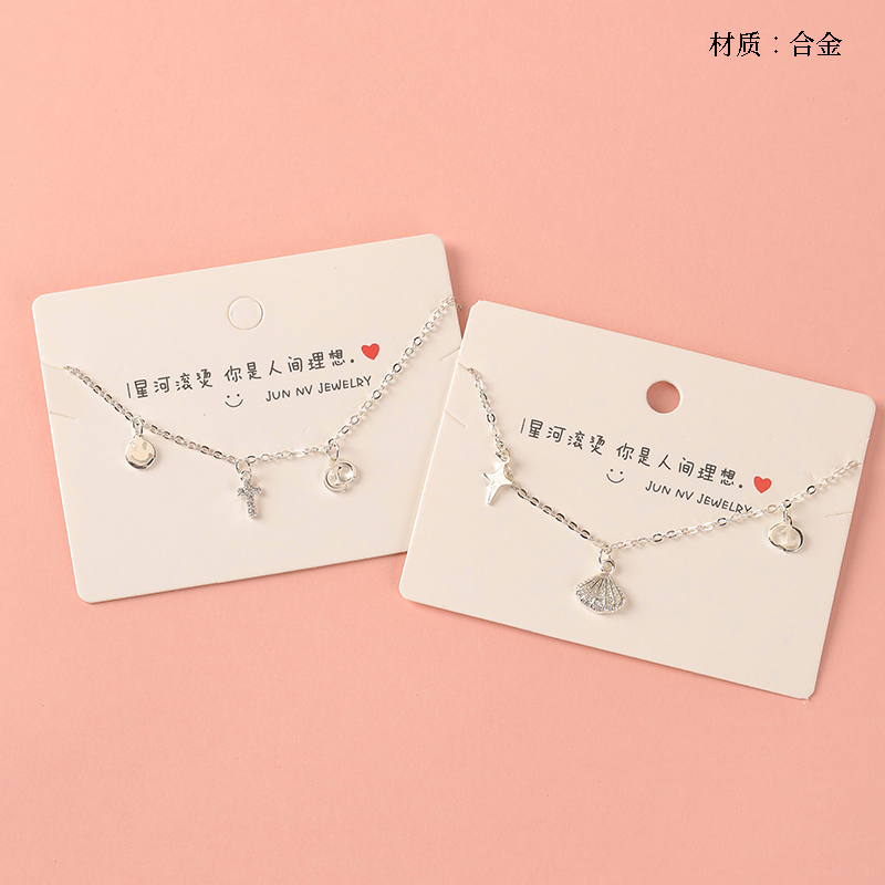 New simple silver pendant bracelet