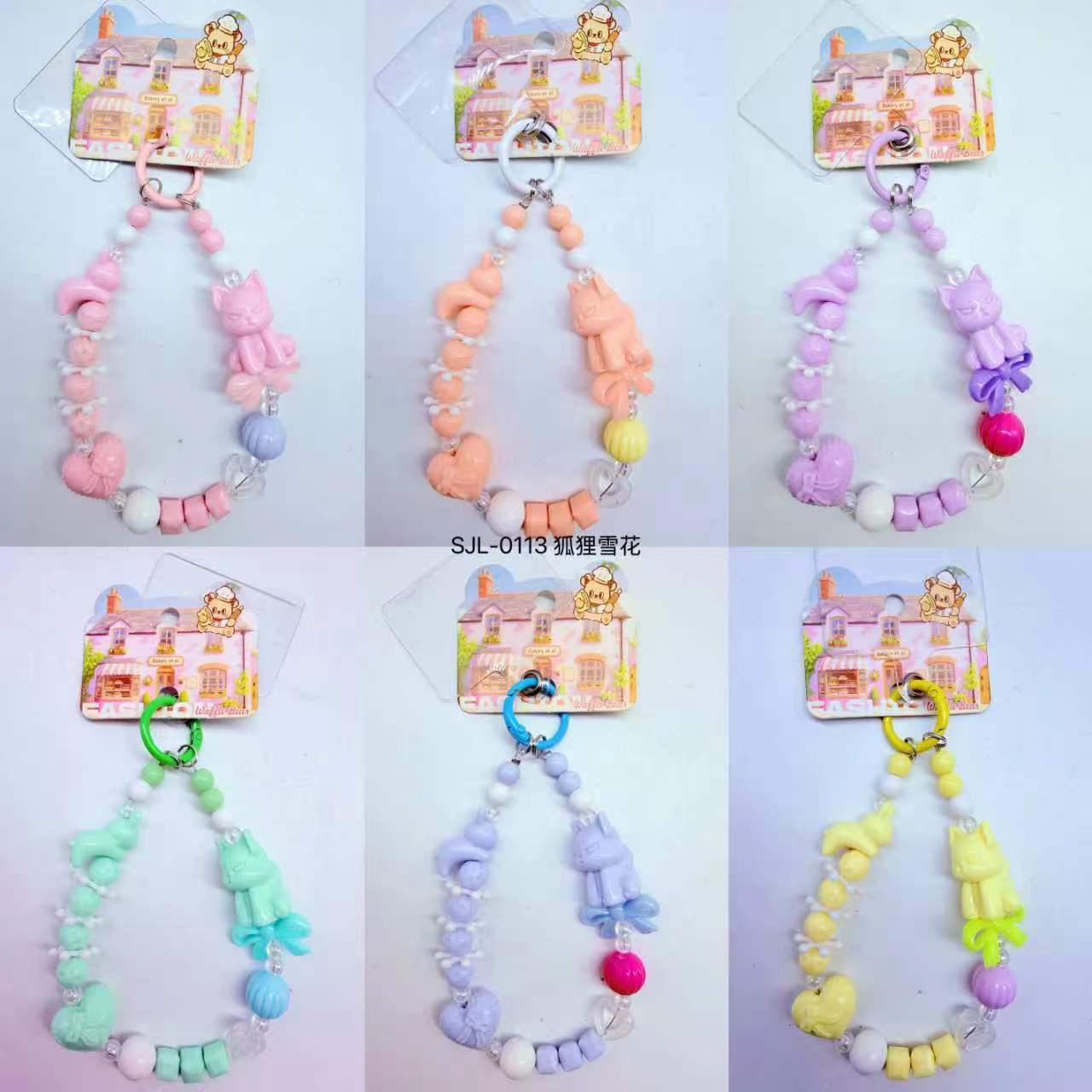 SJL-0113 fox snowflake mobile phone chain pendant