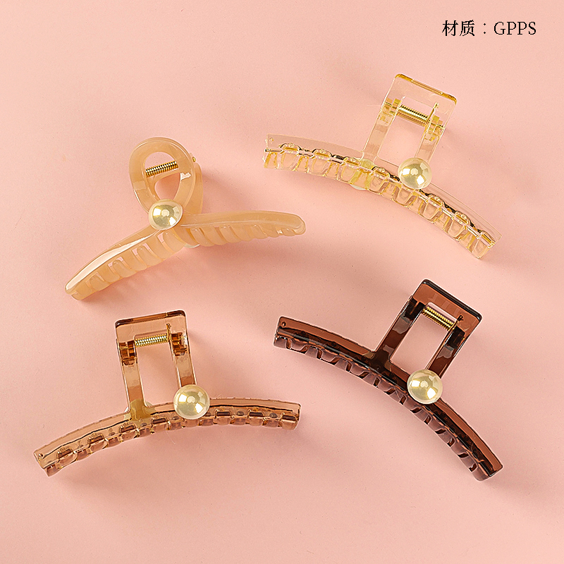 13cm black brown double-sided pearl claw