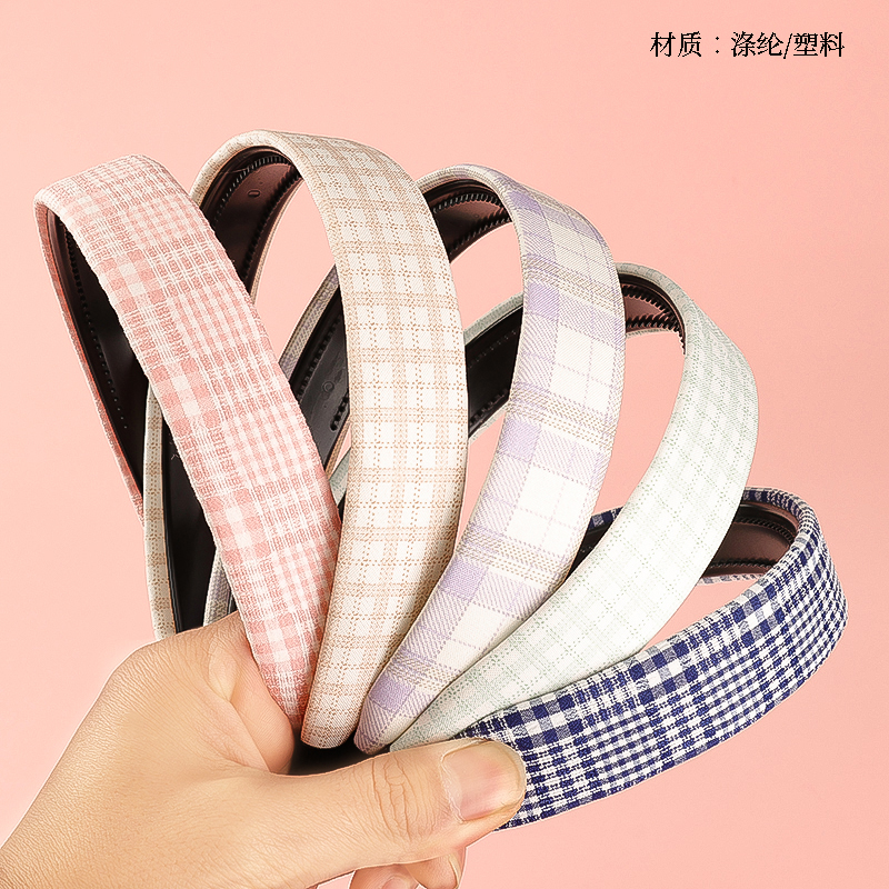 3cm fresh check sponge head buckle