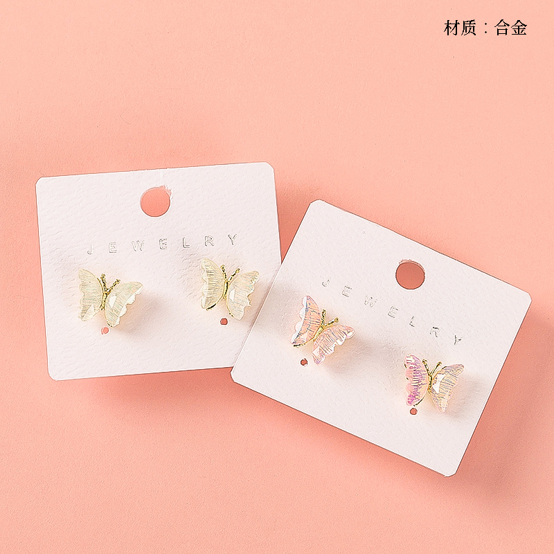 Long colorful butterfly earrings