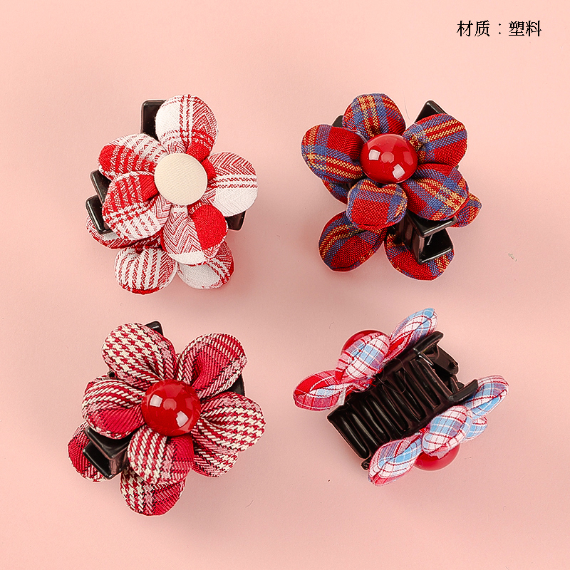 Boxed Plaid Five-petal Flower Claw