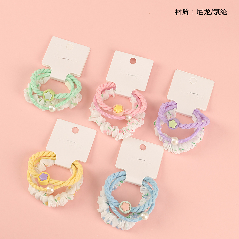 Five-pointed star pearl accessories combination rubber band