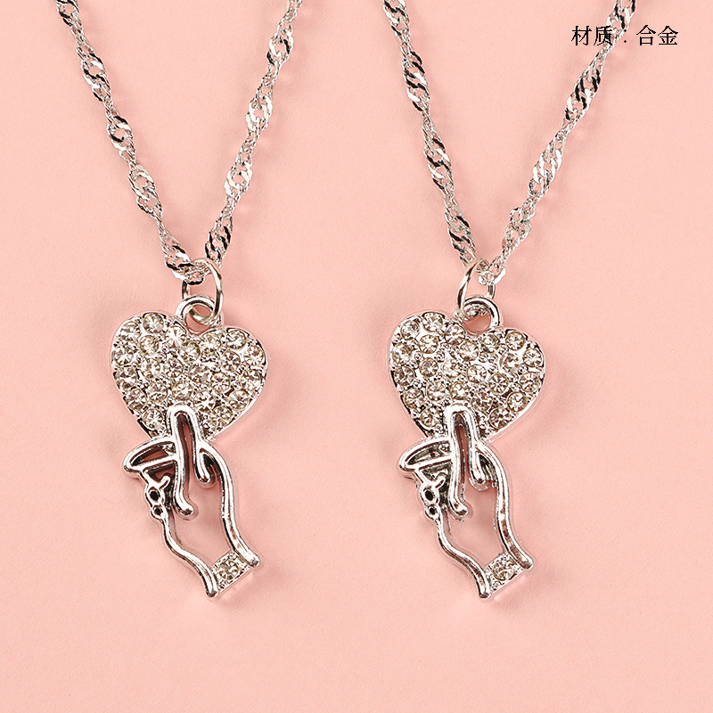 Net red full diamond love water ripple necklace