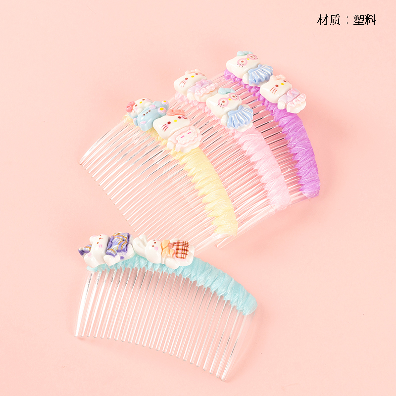 Boxed Two Cartoon Accessories Transparent Fork Comb