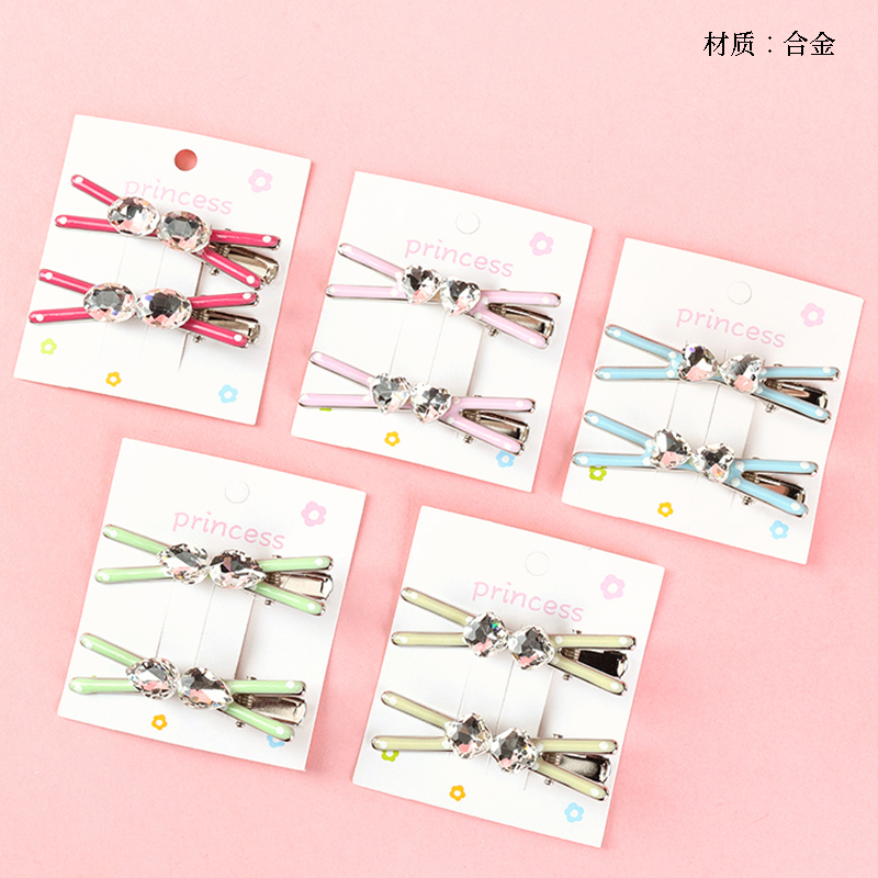 Boxed two zircon accessories pair duck clip