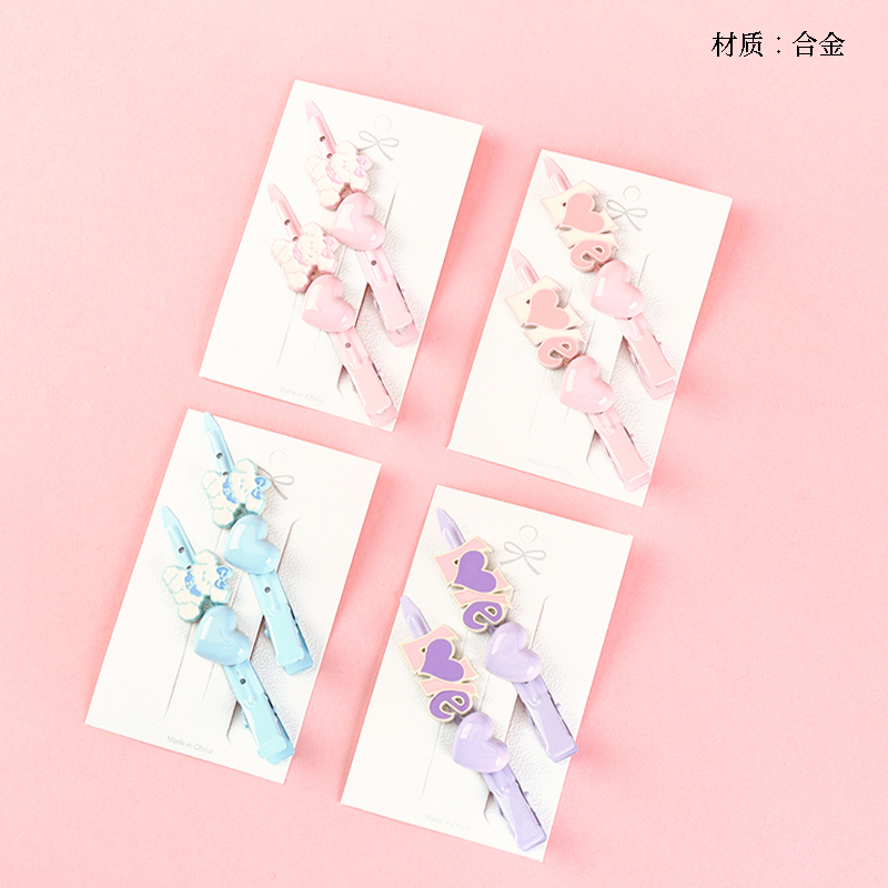 Boxed Drop Oil Peach Heart Accessories Pointed Duck Clip