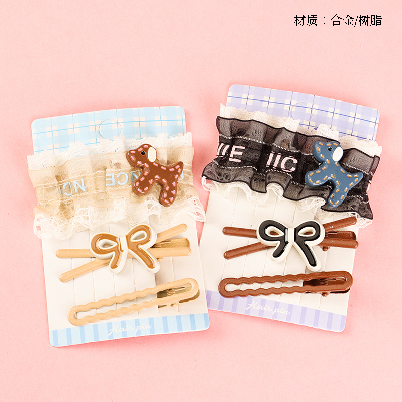 Boxed Oil Dropping Bowknot Puppy Accessories Duck Clip