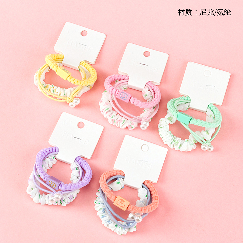Three colored pearl combination rubber band