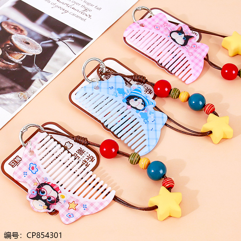 Cat Bow Keychain Hair Brush 636
