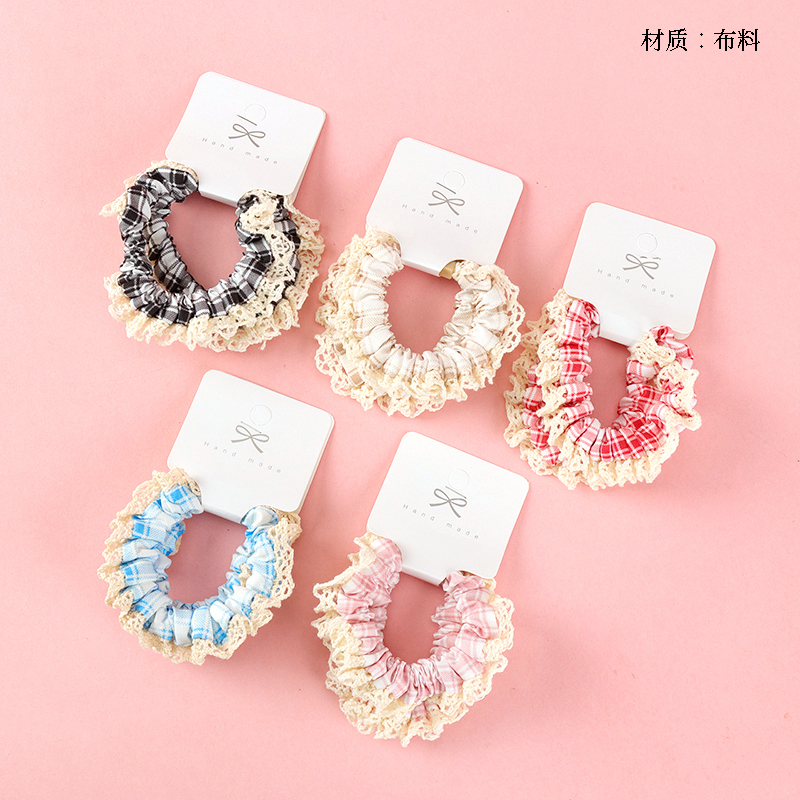 Boxed Two Lace Plaid Intestinal Circle