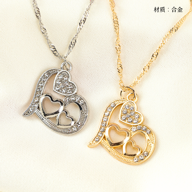 Millet diamond three love necklace