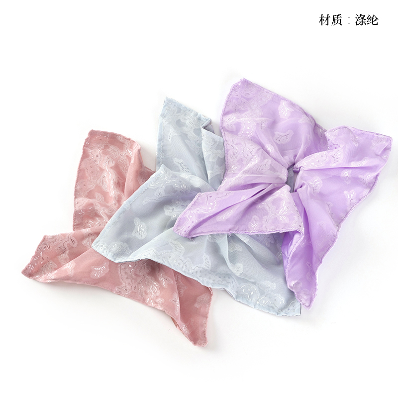 Korean embroidered square scarf large intestine ring