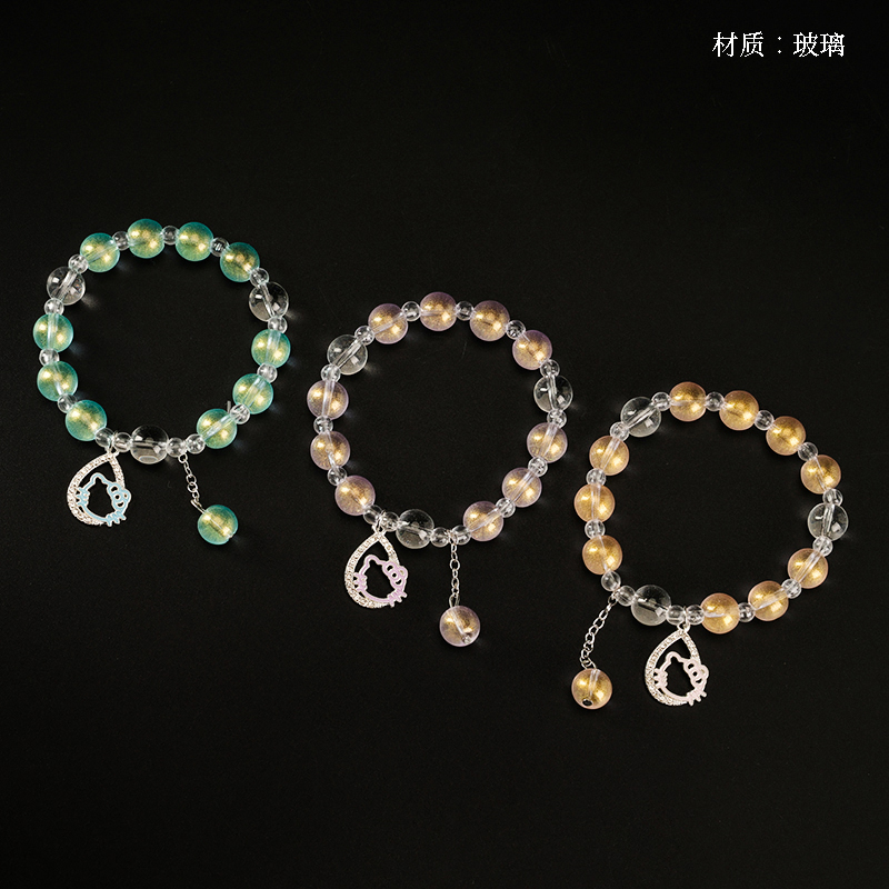 Gold Powder Water Drops KT Cat Accessories Bracelet