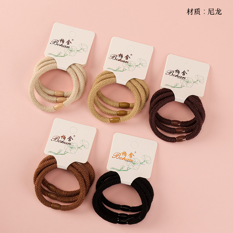 Boxed three milk brown thick rope bands