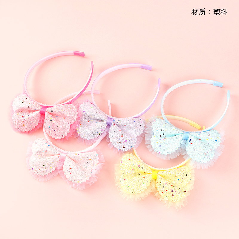 Three-dimensional lace bow tie children's head buckle