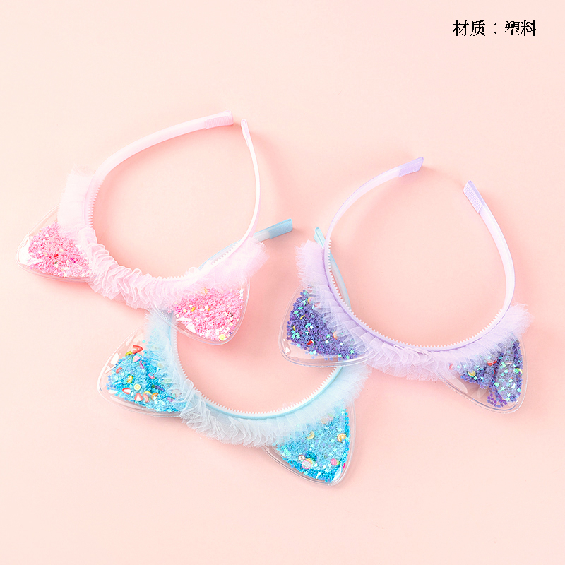 Boxed Three-Dimensional Sequin Lace Ear Head Buckle