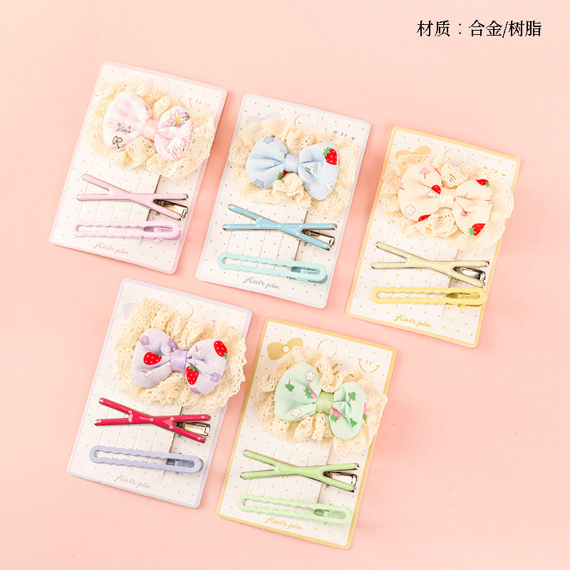 Boxed lace bow tie flower accessories duck clip