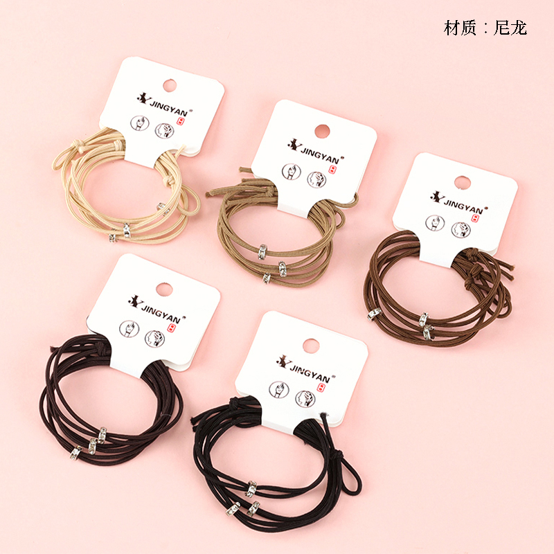 Boxed three curry color diamond ring accessories rubber band