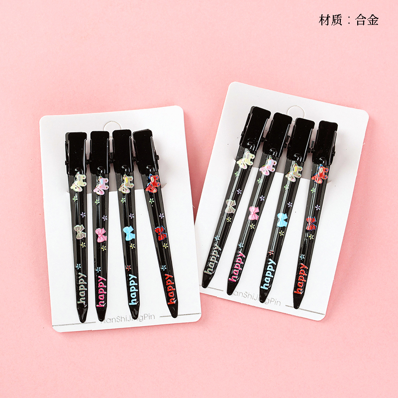 Boxed black cartoon printed pointed duck clip (4)