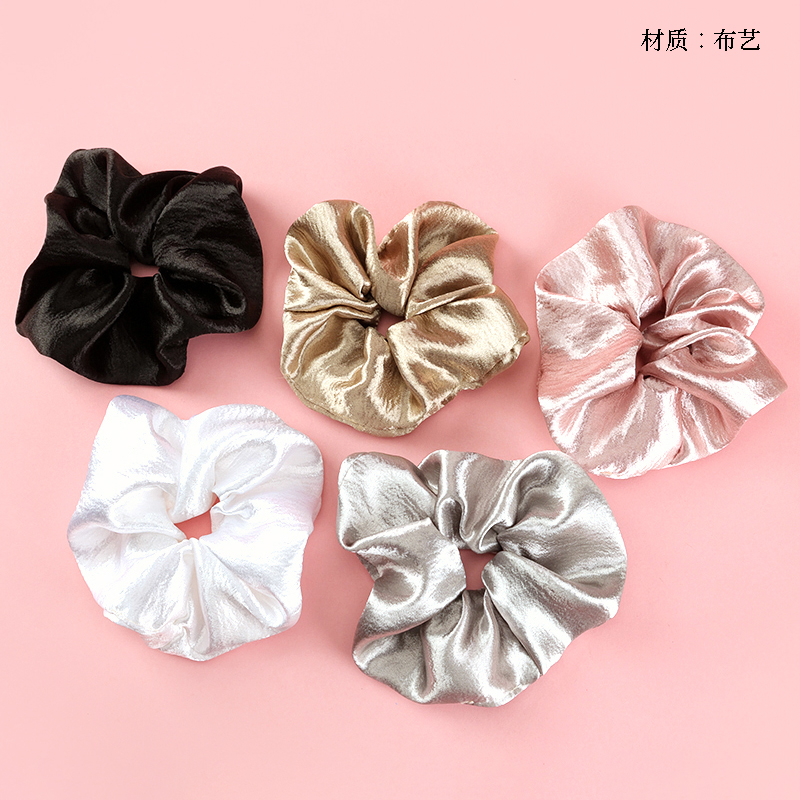 Simple monochrome satin large intestine ring