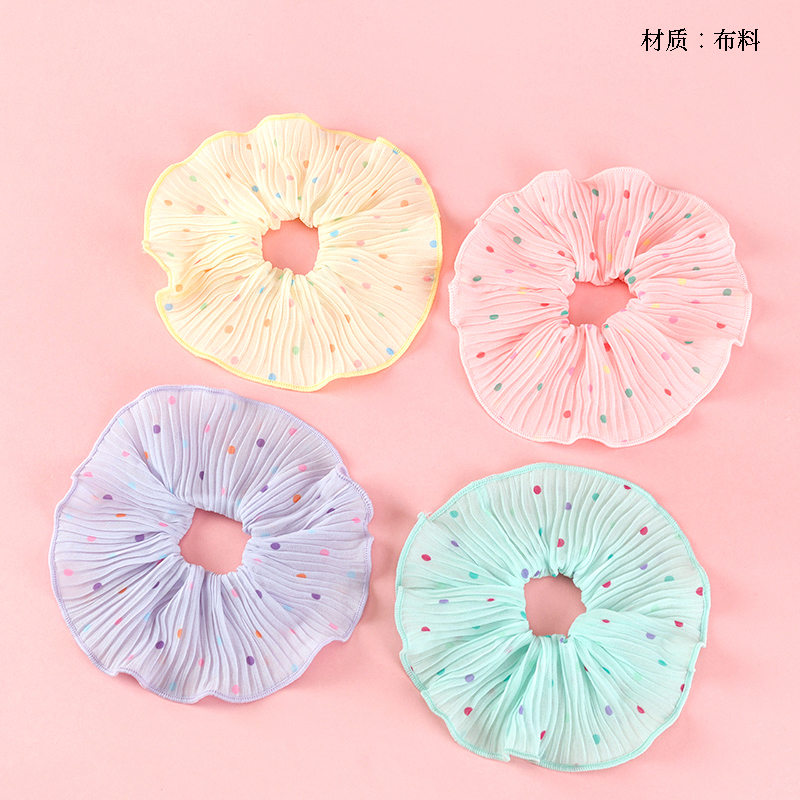 Folded wave dot gauze over the edge of the large intestine