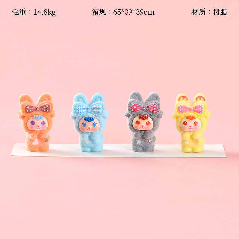 Flocking bow tie rabbit ornaments