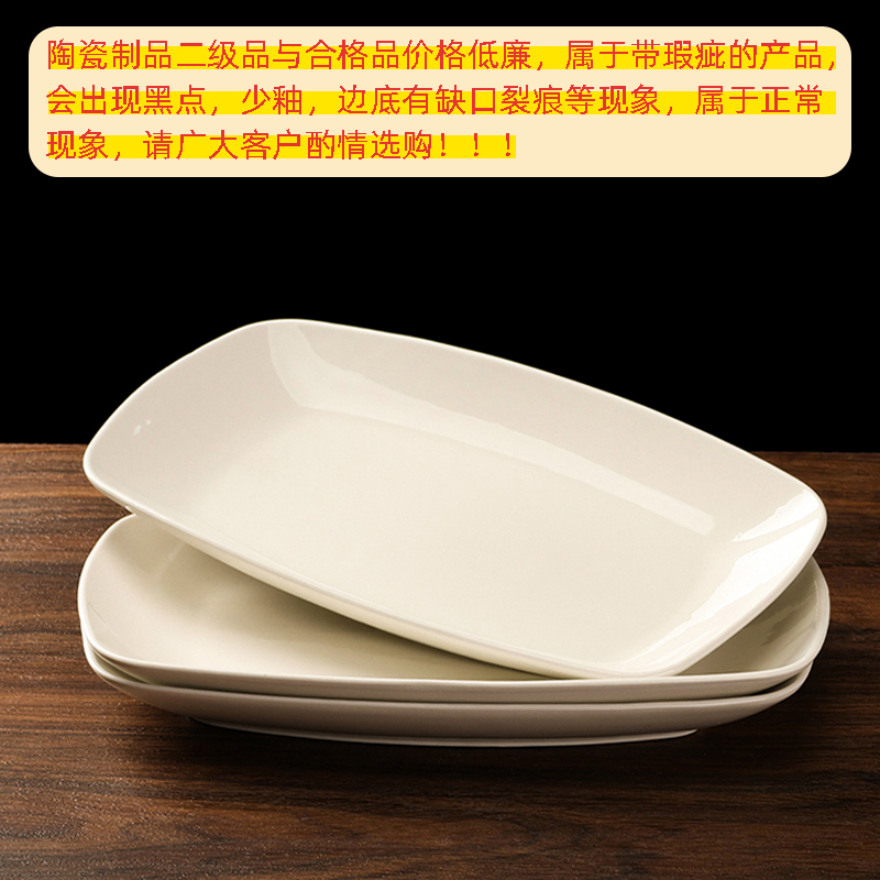 Handle 12-inch rectangular fish dish (qualified product)