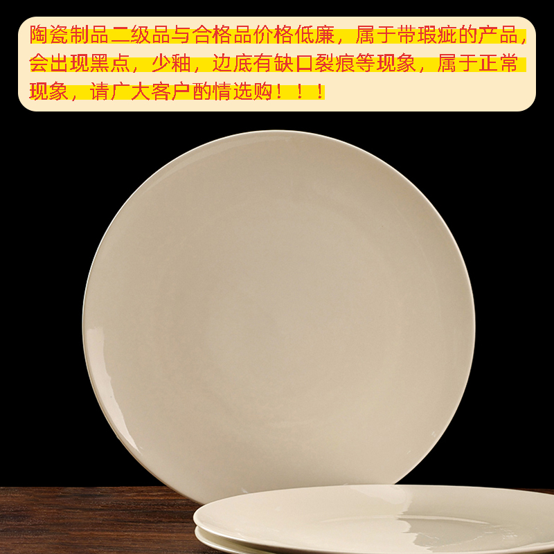 White Porcelain 13-inch Shallow Plate (Qualified)