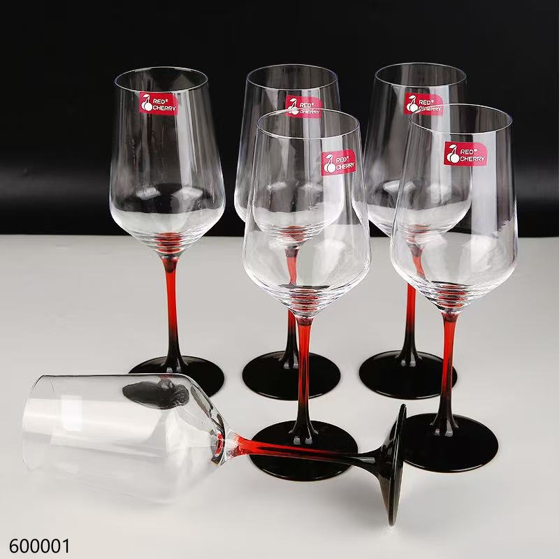 Red Stem Wine Glass Single JG6301