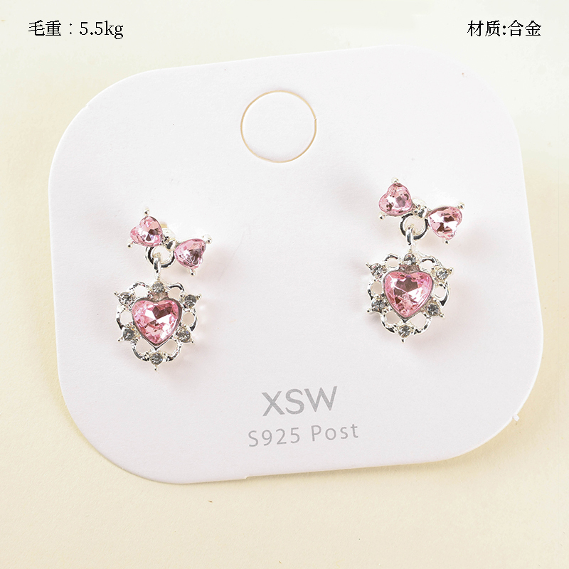 New bow tie hanging heart earrings